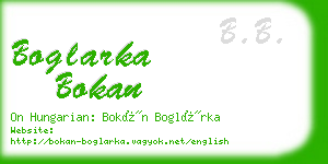 boglarka bokan business card